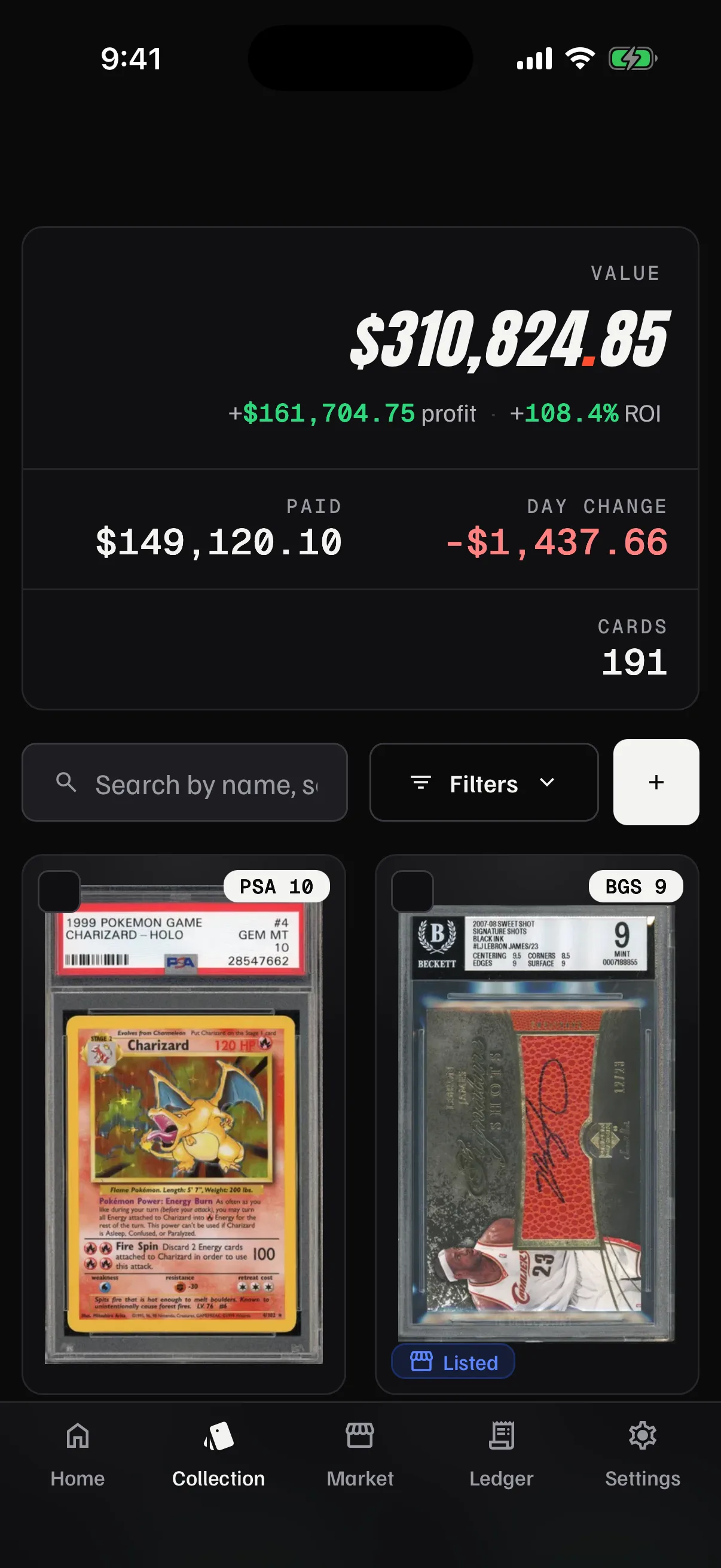 Your collection — Everything you own, what you paid and what it’s worth, on one screen